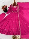 NSR 874 Heavy Faux Georgette With Heavy Embroidery And Sequance Work Top With Bottom Dupatta Wholesale Price In Surat